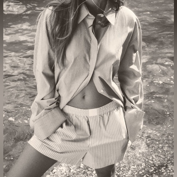 🦋 Bloggers Favorite 🦋 Zara Top & Striped Patchwork Shorts Size M - Picture 16 of 16